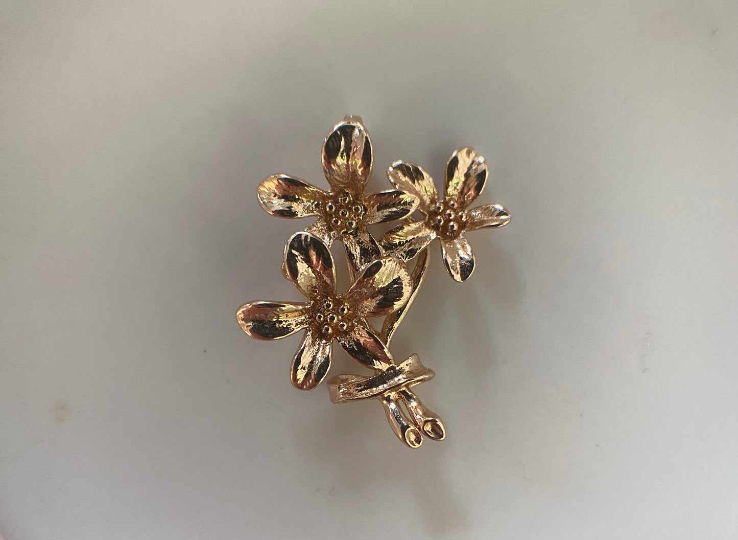 Bloemenbedel 14K verguld