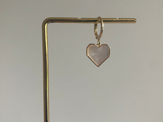 Handgemaakte 14K verguld earparty oorbel met 14K vergulde hartbedel met shell