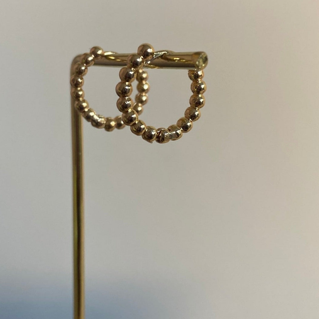 14K vergulde creolen met bolletjes