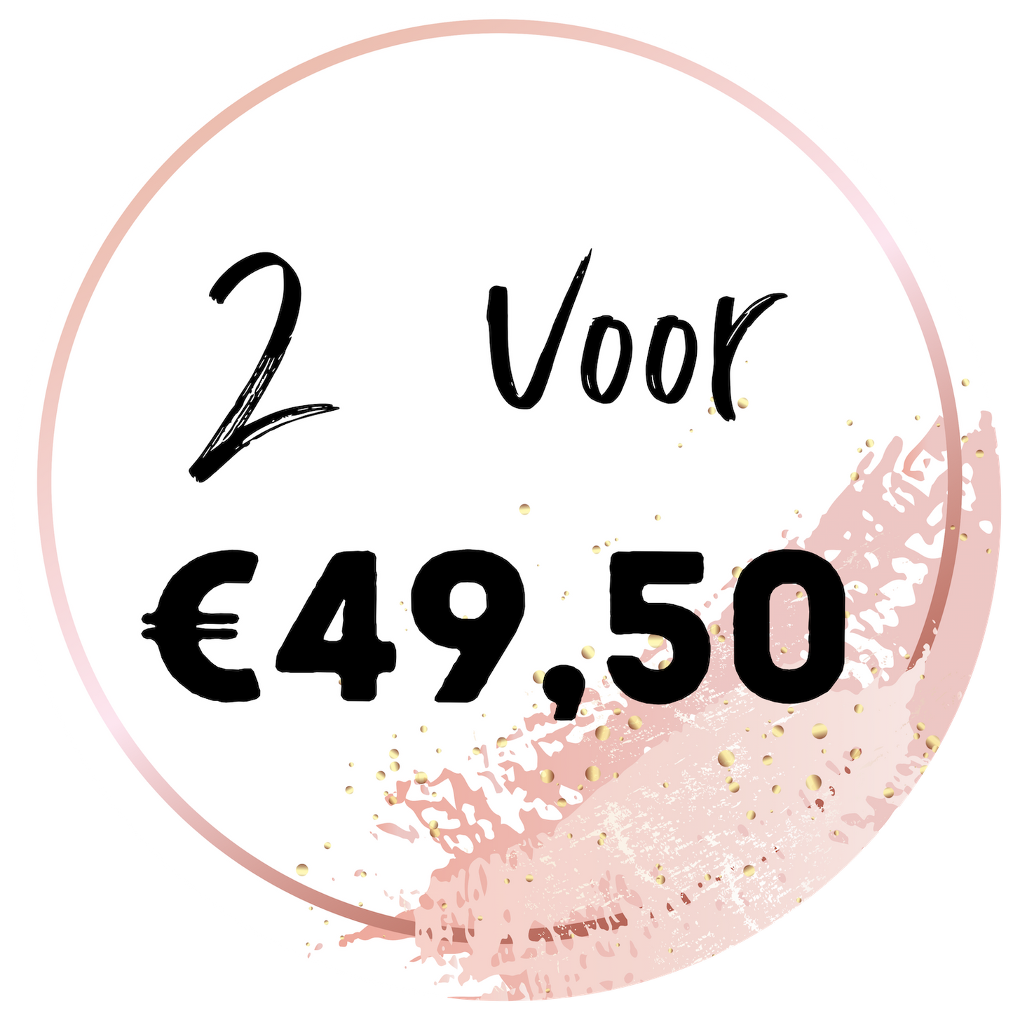Dit is de kortingsticker voor de limited collectie: 2 paar voor EUR 49,50