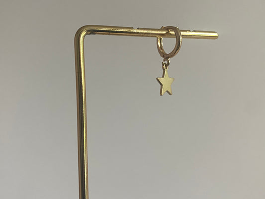 Handgemaakte 14K vergulde earparty oorbel met 14K vergulde ster.