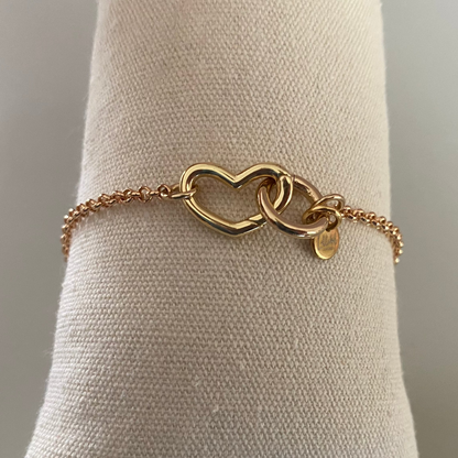 14k vergulde armband van hypoallergeen titanium, verstelbaar tot 21 cm, met ovale connector voor verwisselbare bedels.