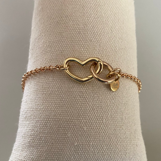14k vergulde armband van hypoallergeen titanium, verstelbaar tot 21 cm, met ovale connector voor verwisselbare bedels.