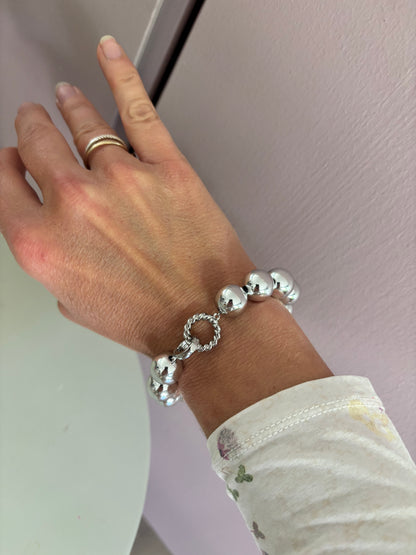 Bolletjesarmband Large Zilver - Lichtgewicht Acryl