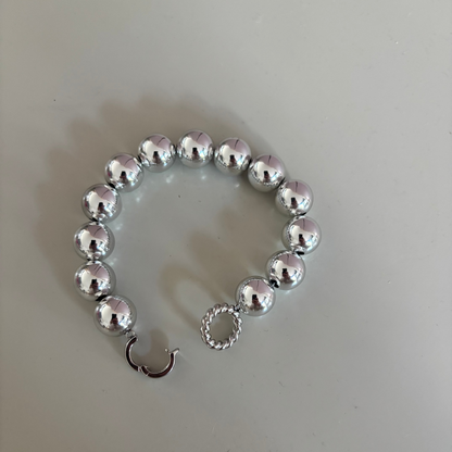 Bolletjesarmband Large Zilver - Lichtgewicht Acryl