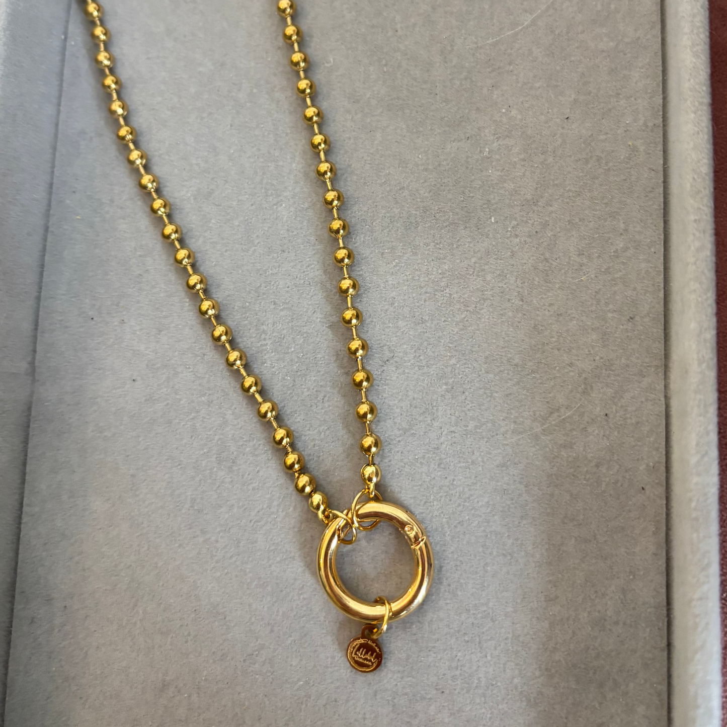 Minimalistische kettinkjes met PVD 24k goudlaag, roestvrij staal, 45 + 5 cm, te personaliseren met een bedel uit de bedelcollectie