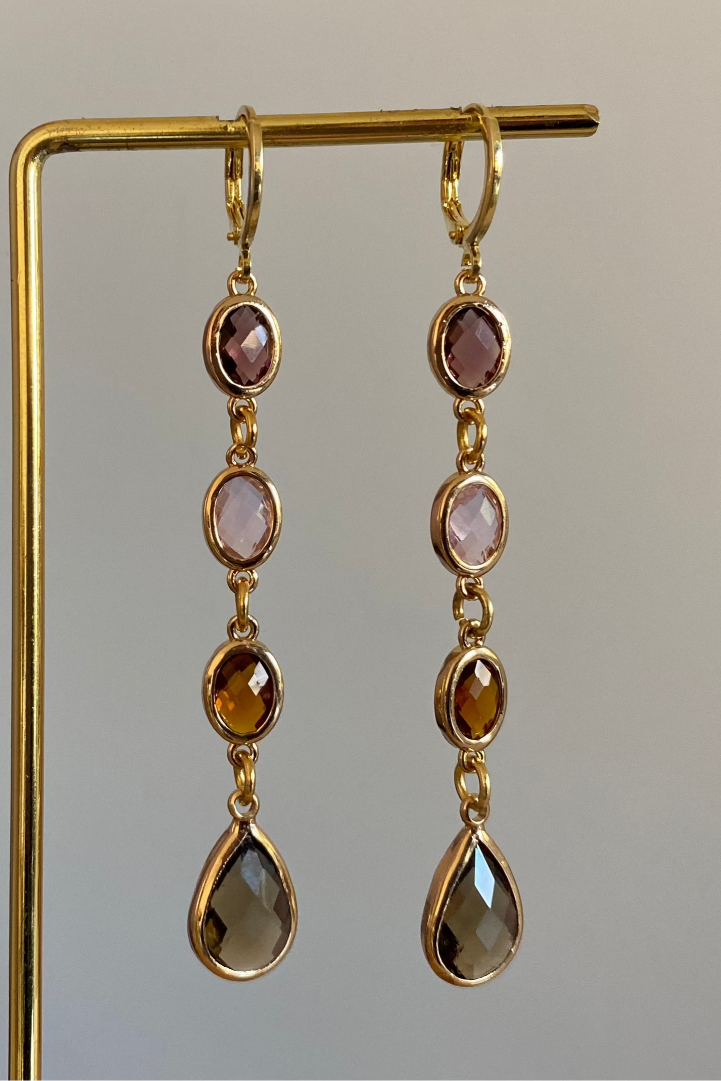 Handgemaakte 14k vergulde Lellebel oorbellen "Fleur" in 4 kleuren 