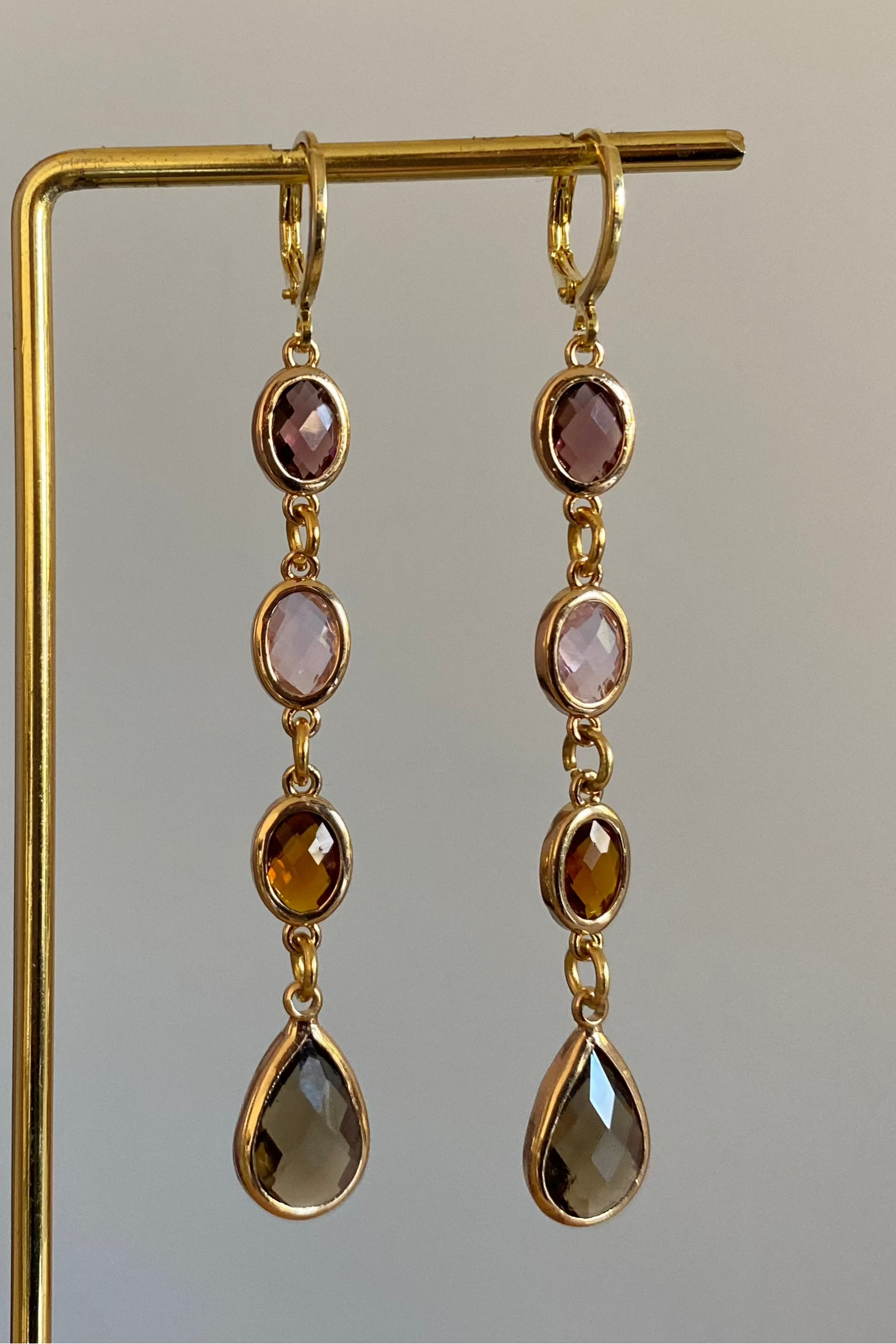 Handgemaakte 14k vergulde Lellebel oorbellen "Fleur" in 4 kleuren 