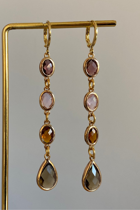 Handgemaakte 14k vergulde Lellebel oorbellen "Fleur" in 4 kleuren 