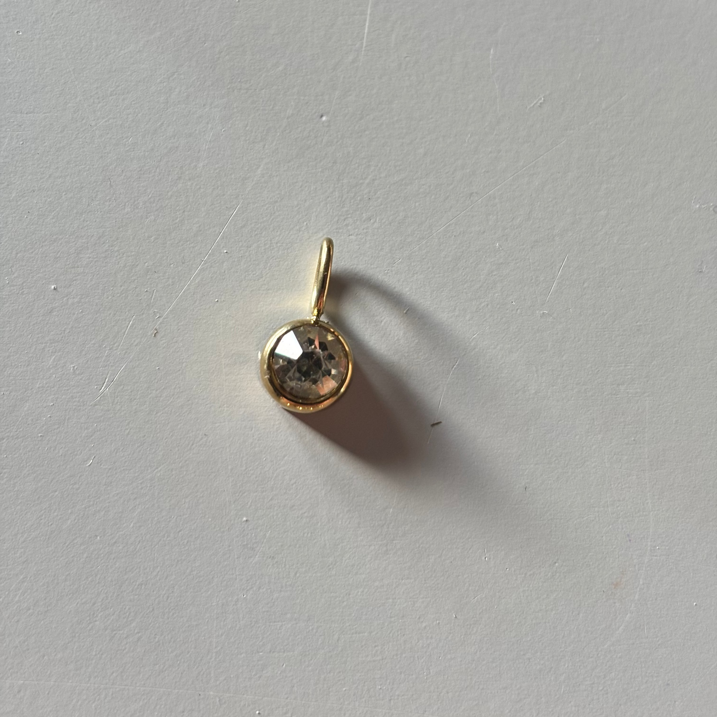 Geboortesteen bedel per maand, stainless steel april