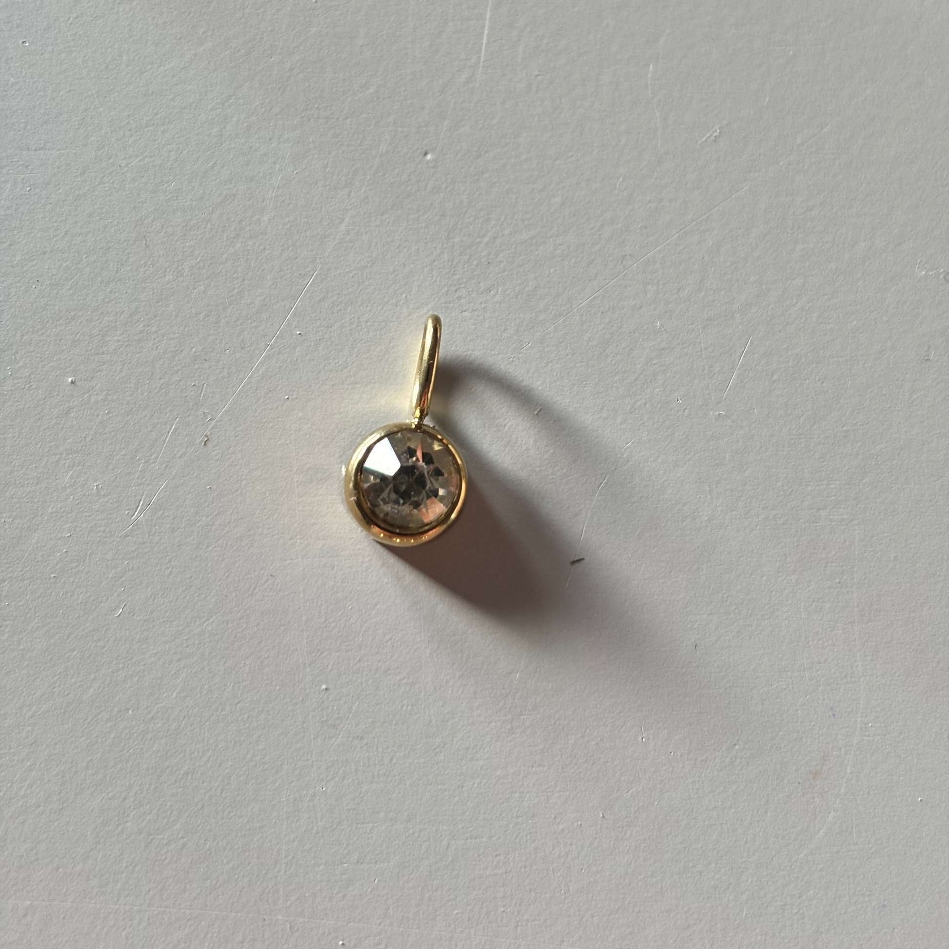 Geboortesteen bedel per maand, stainless steel april