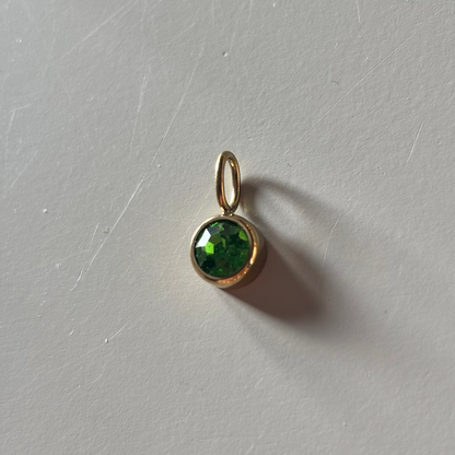 Geboortesteen bedel per maand, stainless steel augustus