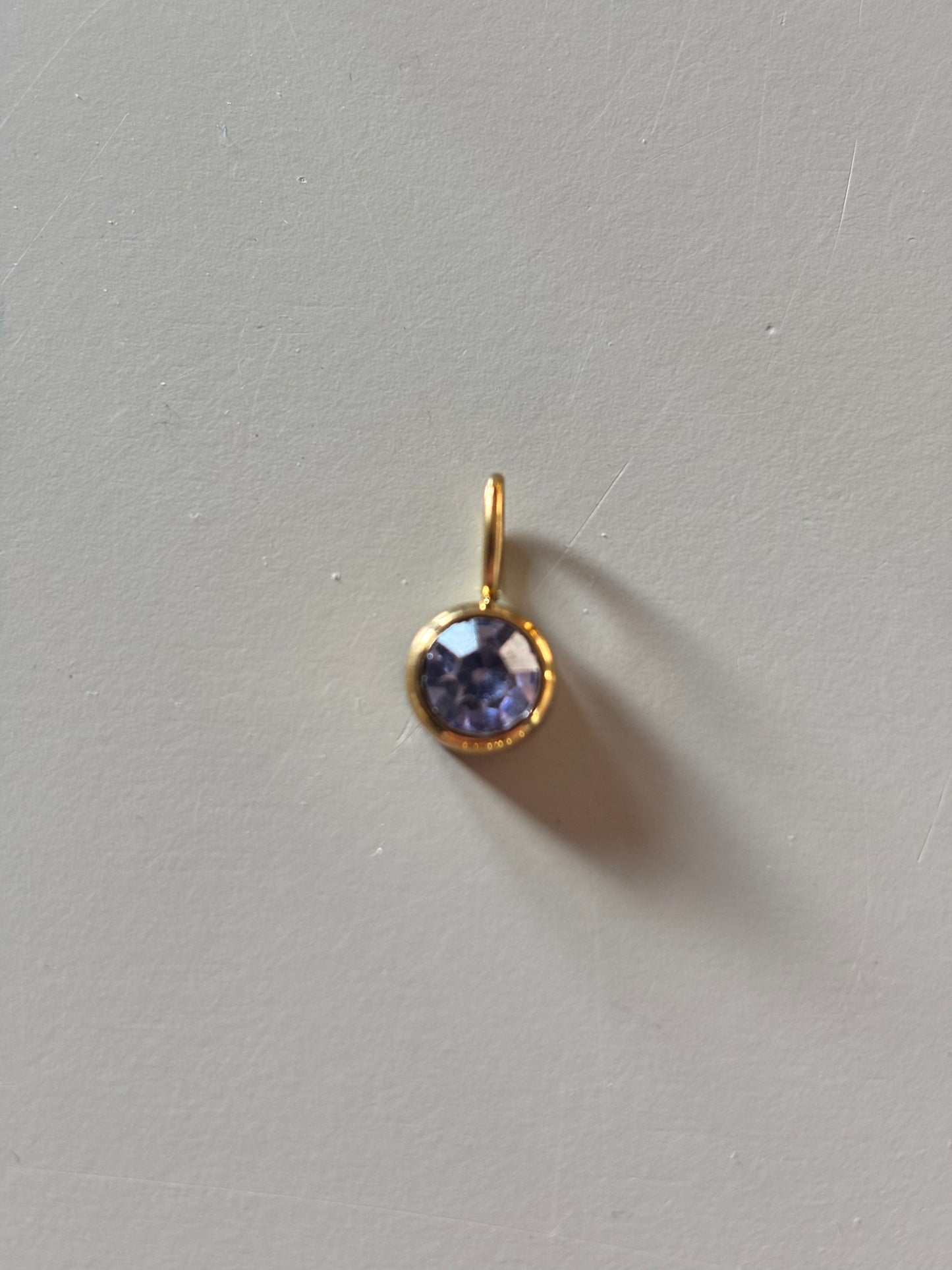 Geboortesteen bedel per maand, stainless steel februari