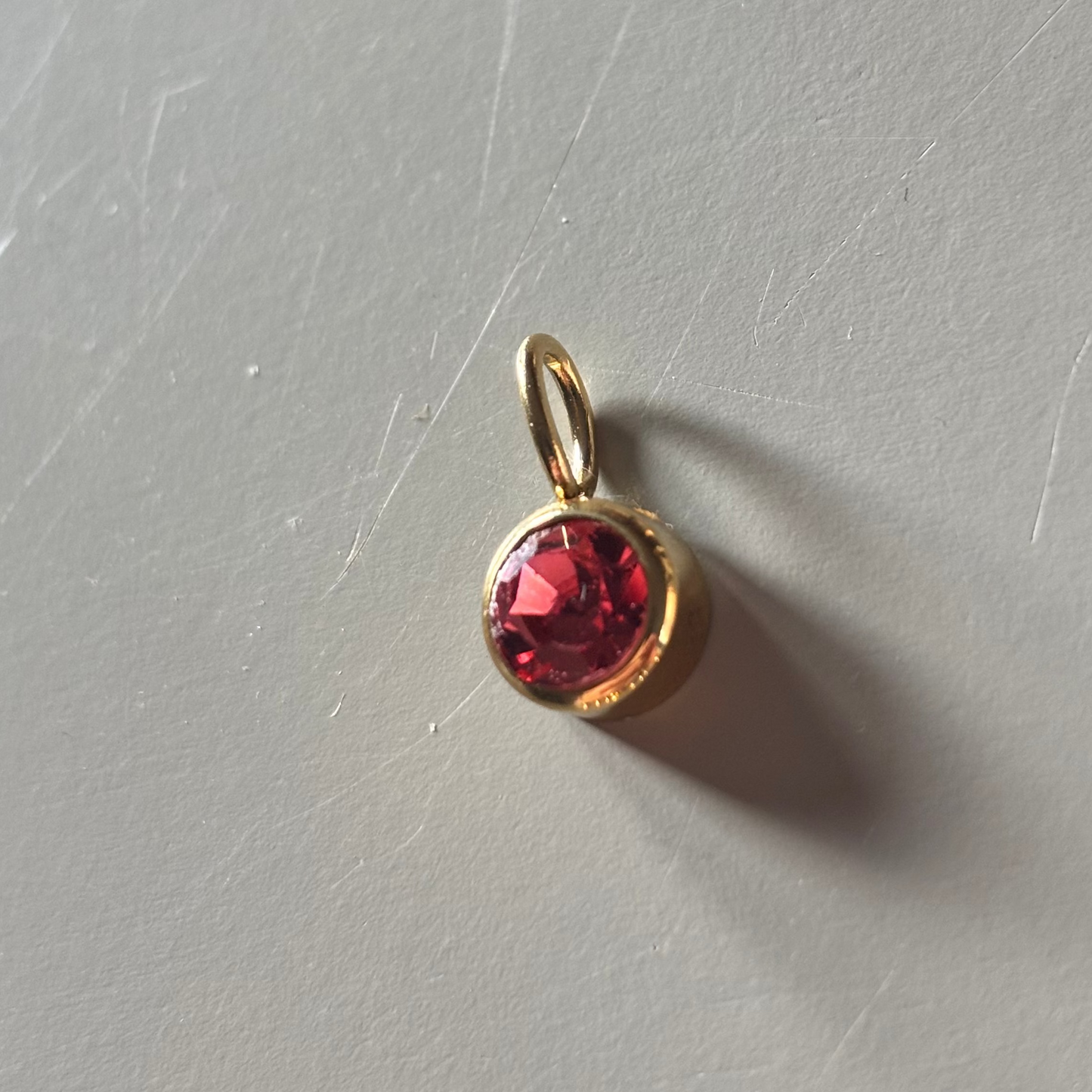 Geboortesteen bedel per maand, stainless steel juli