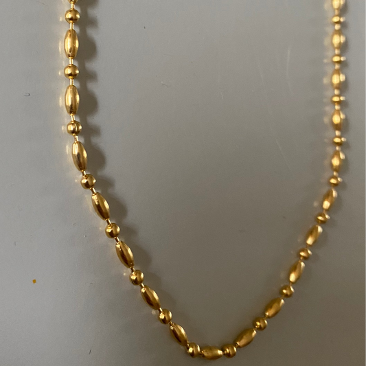 Minimalistische kettinkjes met PVD 24k goudlaag, roestvrij staal, 45 + 5 cm, te personaliseren met een bedel uit de bedelcollectie