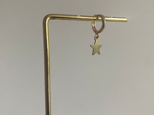 Handgemaakte 14K vergulde earparty oorbel met 14K vergulde ster.