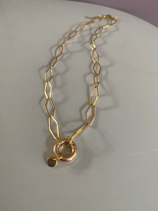 Schakelketting van ca. 45 + 5 cm met metalen o-ring voor verwisselbare bedels, comfortabel en veelzijdig ontwerp